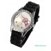 Для ребенка кварцевые часы Hello Kitty с бантиком для девочки