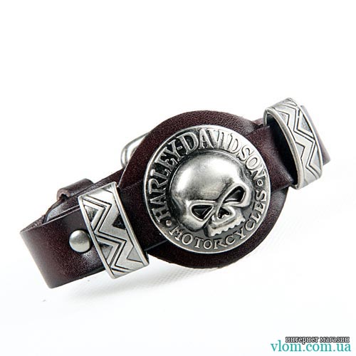 Мужской браслет череп Harley Davidson