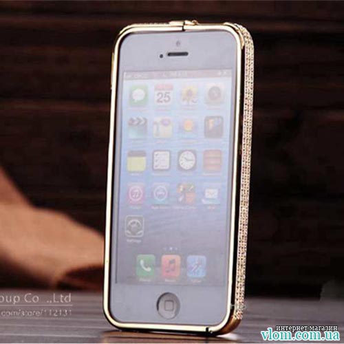 Чехол эллегантный бампер со стразами на Iphone 5/5s