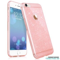 Чехол розовый с блесками на Iphone 6 plus