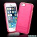 Чехол розовый бампер с кожей на для  Iphone 5/5s