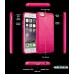 Чехол розовый бампер с кожей на для  Iphone 5/5s