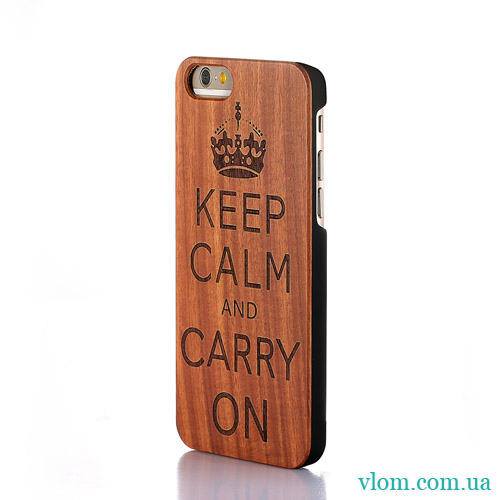 Чехол Деревянный Keep Calm на Iphone 6/6s;