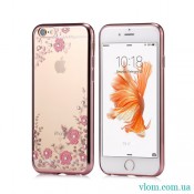 Чехол розовый со стразами на Iphone 7/8 PLUS