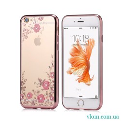 Чехол розовый со стразами на Iphone 7/8 PLUS