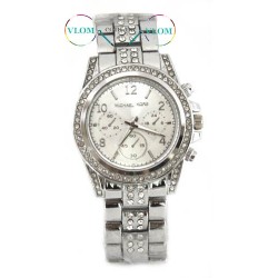 Женские серебристые часы Michael Kors стразы
